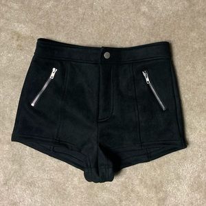 High rise knit black shorts